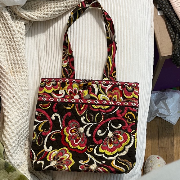 Vera Bradley Multicolor Brown Puccini Floral Tote - Picture 2 of 7
